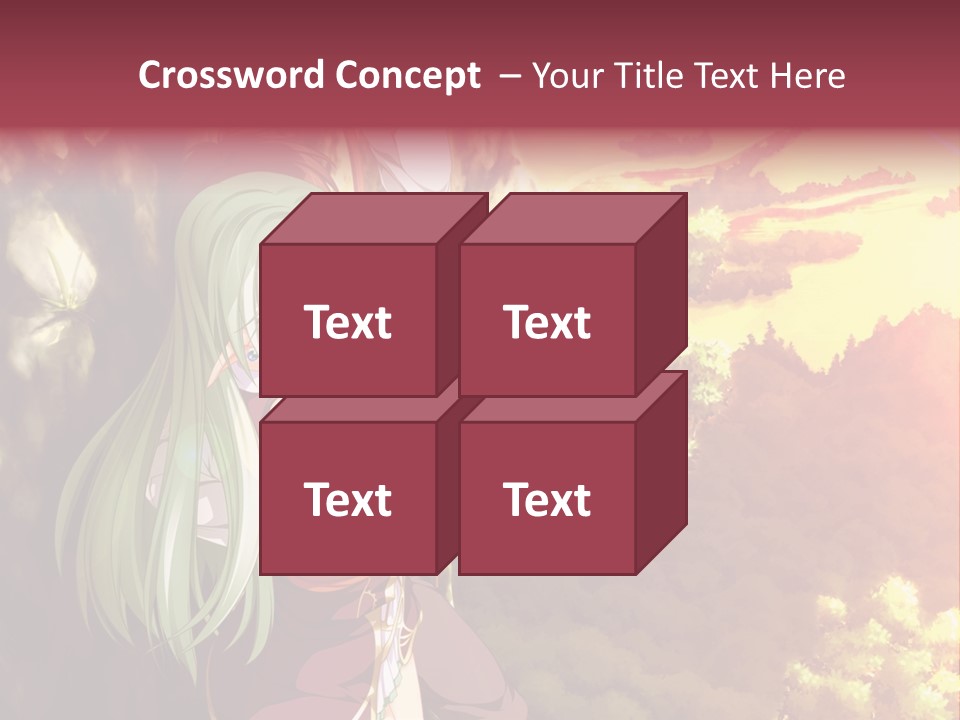 A Woman With Long Green Hair Standing In Front Of A Tree PowerPoint Template