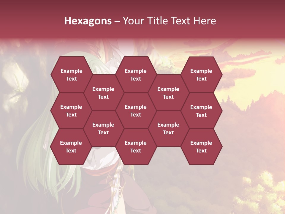 A Woman With Long Green Hair Standing In Front Of A Tree PowerPoint Template