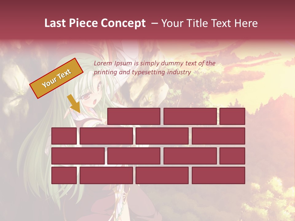 A Woman With Long Green Hair Standing In Front Of A Tree PowerPoint Template