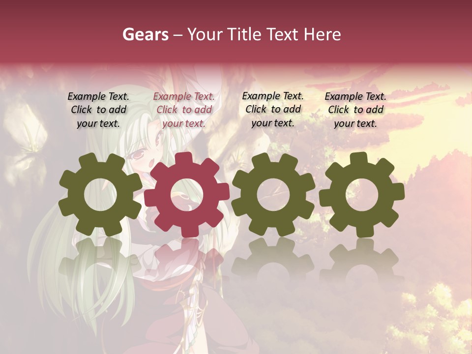 A Woman With Long Green Hair Standing In Front Of A Tree PowerPoint Template