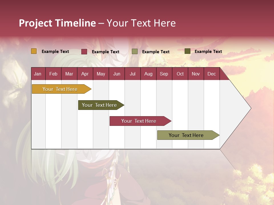 A Woman With Long Green Hair Standing In Front Of A Tree PowerPoint Template