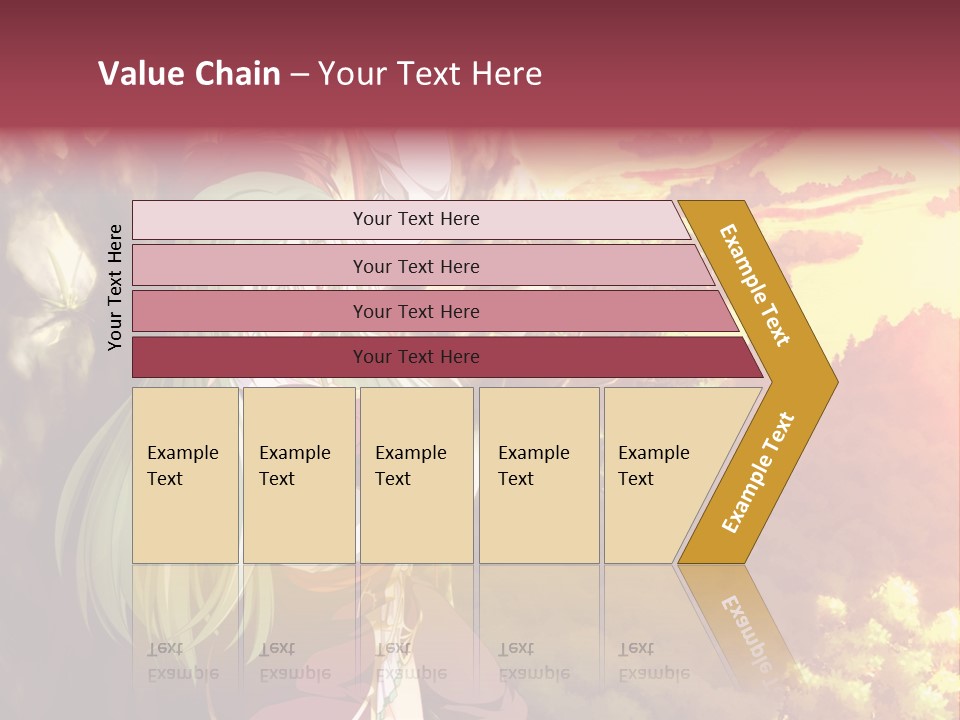 A Woman With Long Green Hair Standing In Front Of A Tree PowerPoint Template