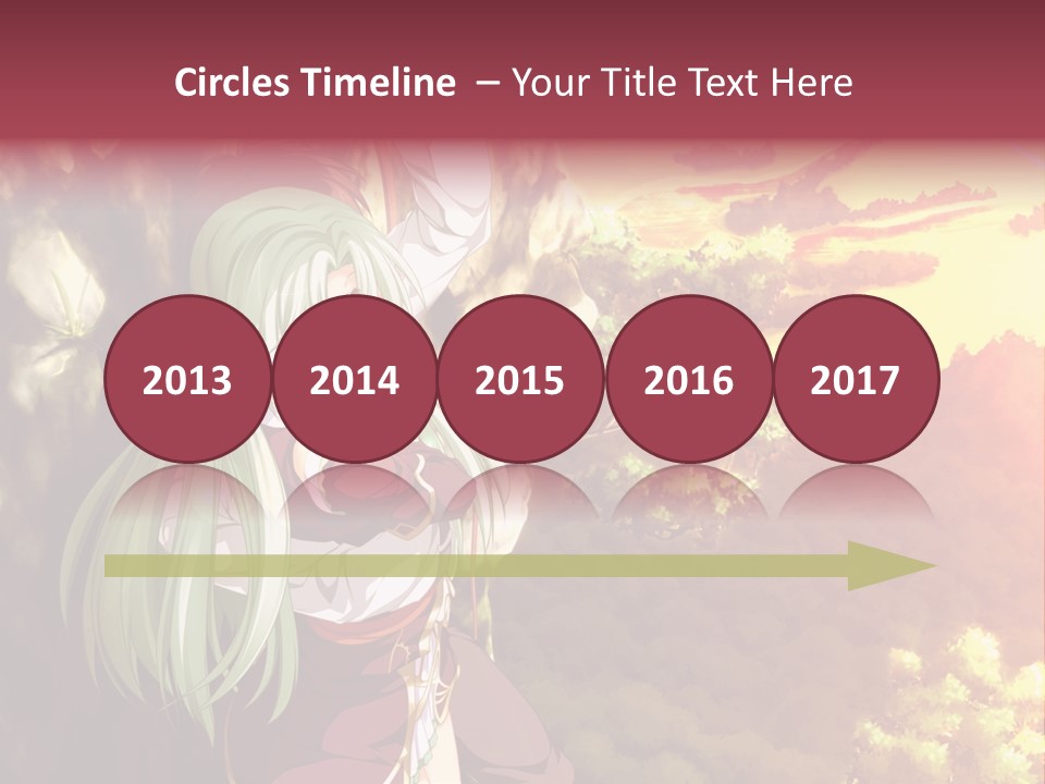 A Woman With Long Green Hair Standing In Front Of A Tree PowerPoint Template