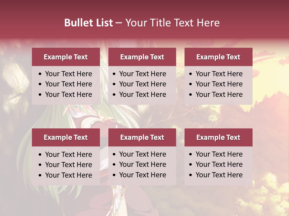 A Woman With Long Green Hair Standing In Front Of A Tree PowerPoint Template