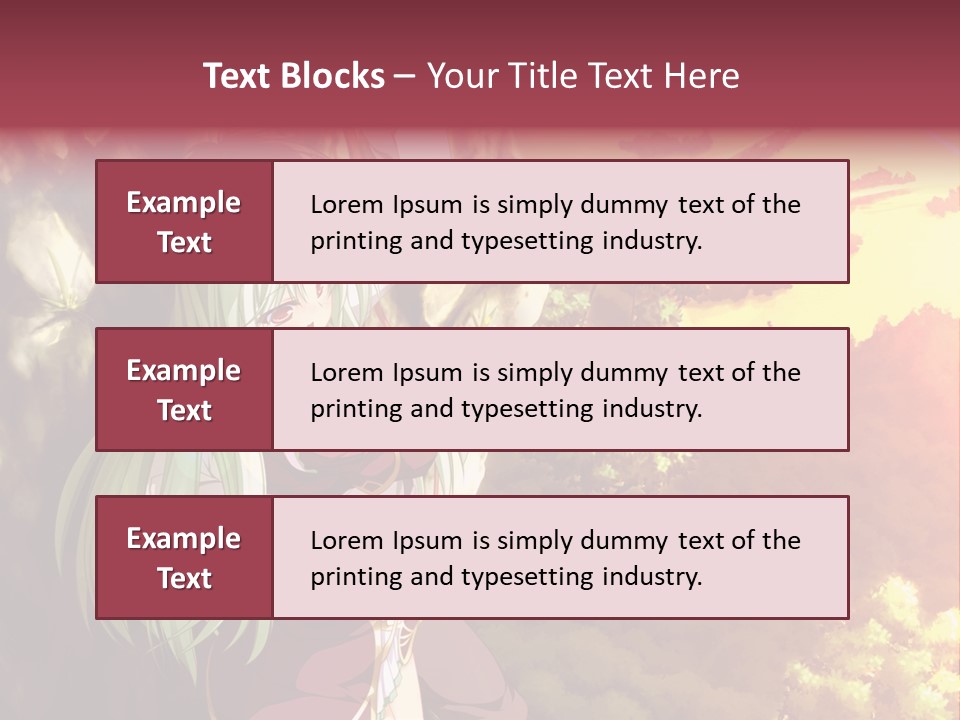 A Woman With Long Green Hair Standing In Front Of A Tree PowerPoint Template