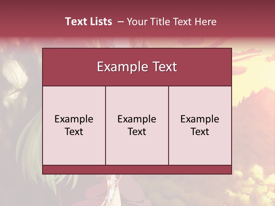 A Woman With Long Green Hair Standing In Front Of A Tree PowerPoint Template
