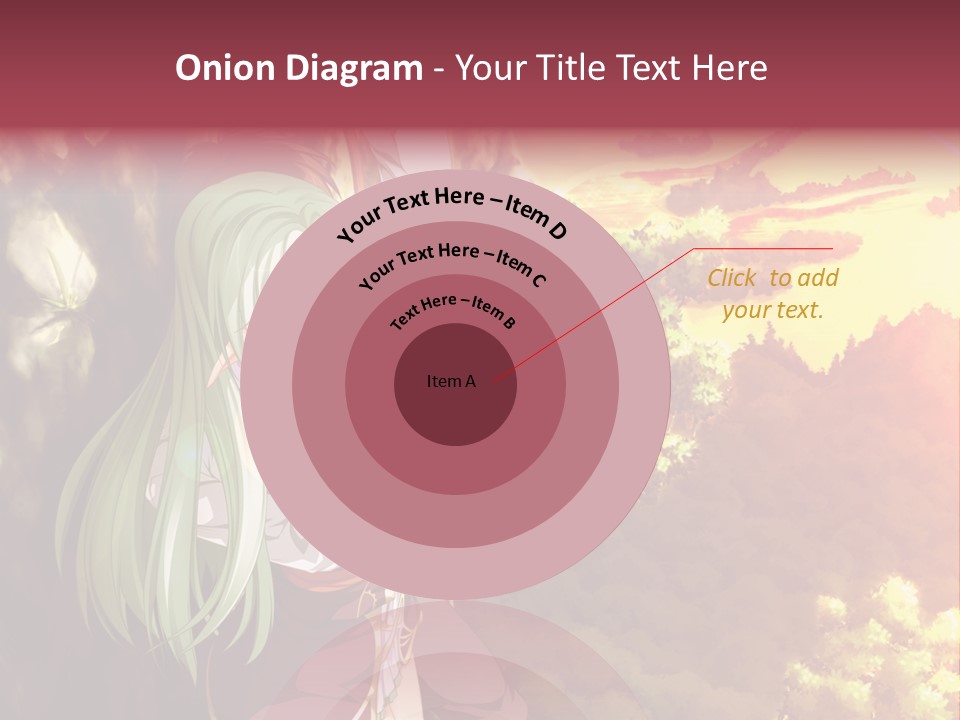 A Woman With Long Green Hair Standing In Front Of A Tree PowerPoint Template