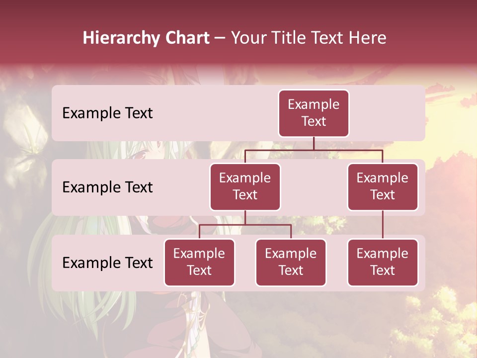 A Woman With Long Green Hair Standing In Front Of A Tree PowerPoint Template