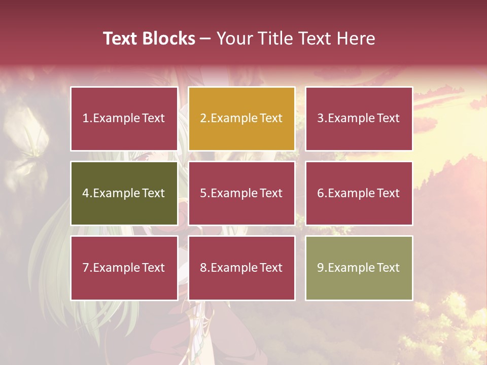 A Woman With Long Green Hair Standing In Front Of A Tree PowerPoint Template