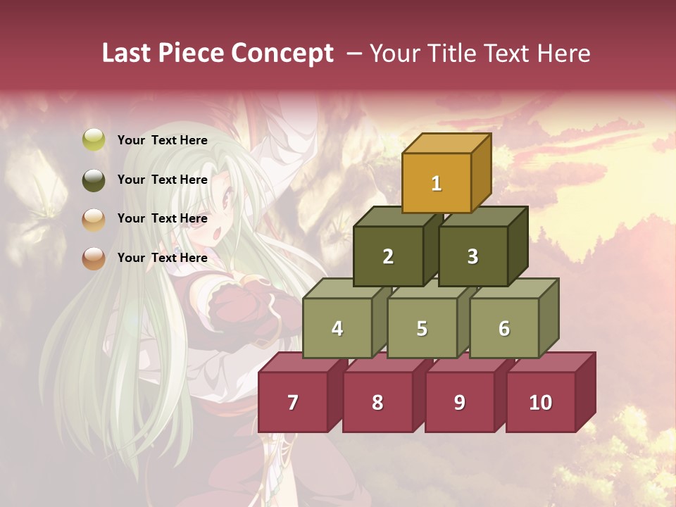 A Woman With Long Green Hair Standing In Front Of A Tree PowerPoint Template