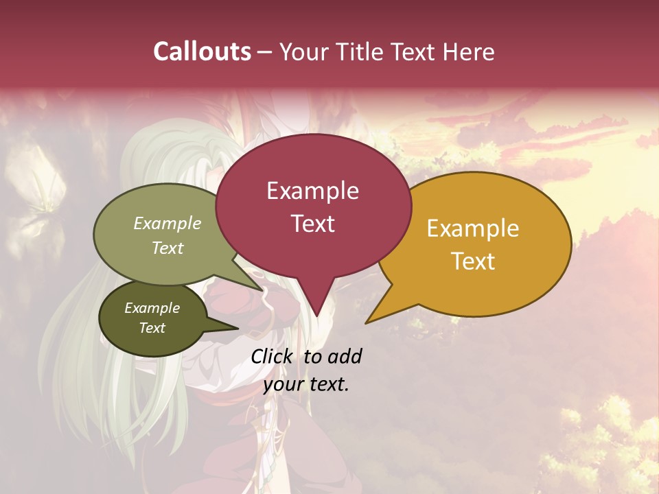 A Woman With Long Green Hair Standing In Front Of A Tree PowerPoint Template