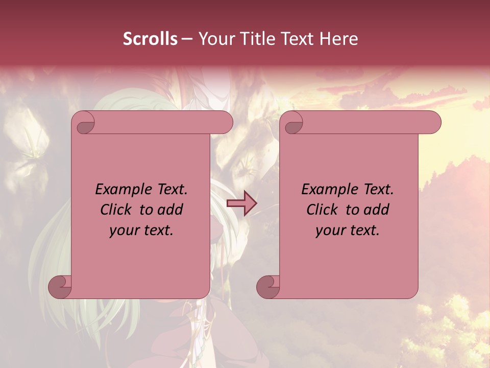 A Woman With Long Green Hair Standing In Front Of A Tree PowerPoint Template