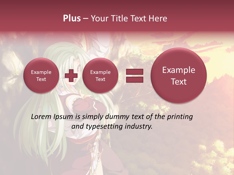 A Woman With Long Green Hair Standing In Front Of A Tree PowerPoint Template