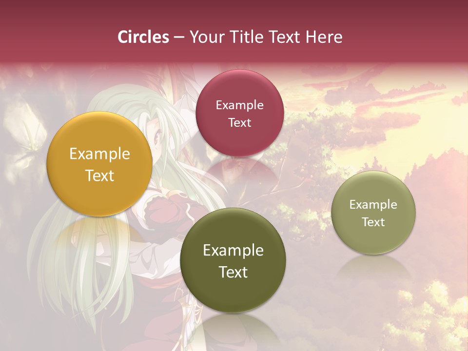 A Woman With Long Green Hair Standing In Front Of A Tree PowerPoint Template