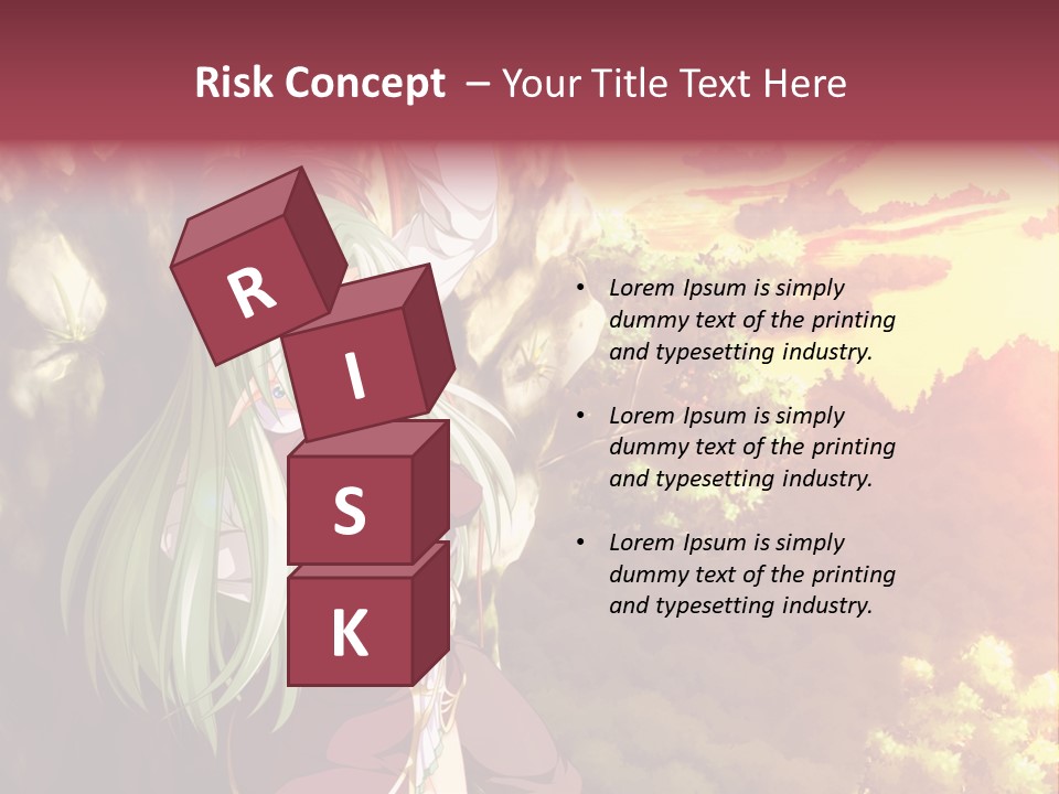 A Woman With Long Green Hair Standing In Front Of A Tree PowerPoint Template