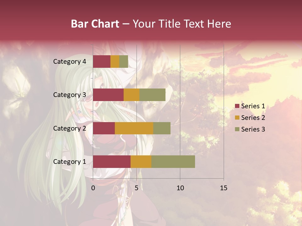 A Woman With Long Green Hair Standing In Front Of A Tree PowerPoint Template