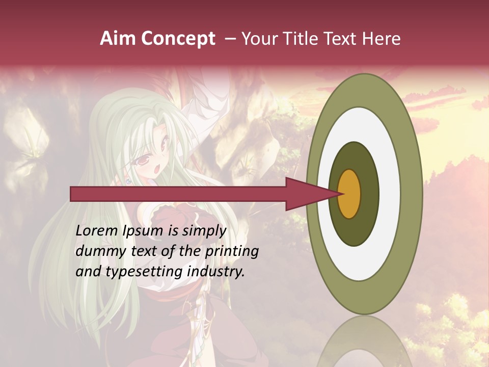 A Woman With Long Green Hair Standing In Front Of A Tree PowerPoint Template