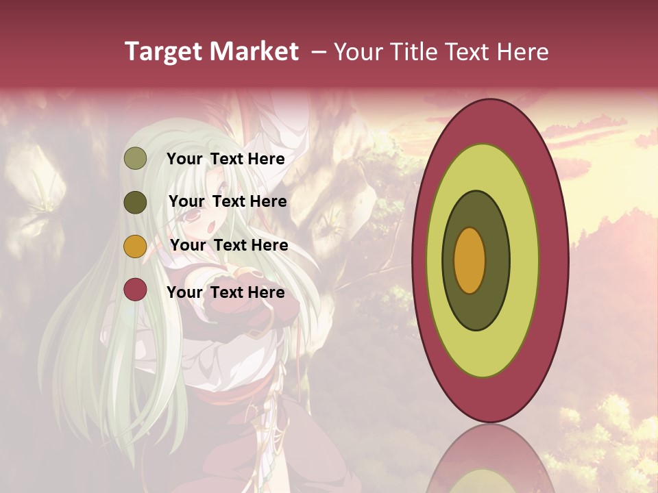 A Woman With Long Green Hair Standing In Front Of A Tree PowerPoint Template