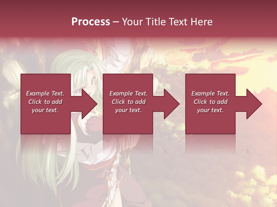 A Woman With Long Green Hair Standing In Front Of A Tree PowerPoint Template