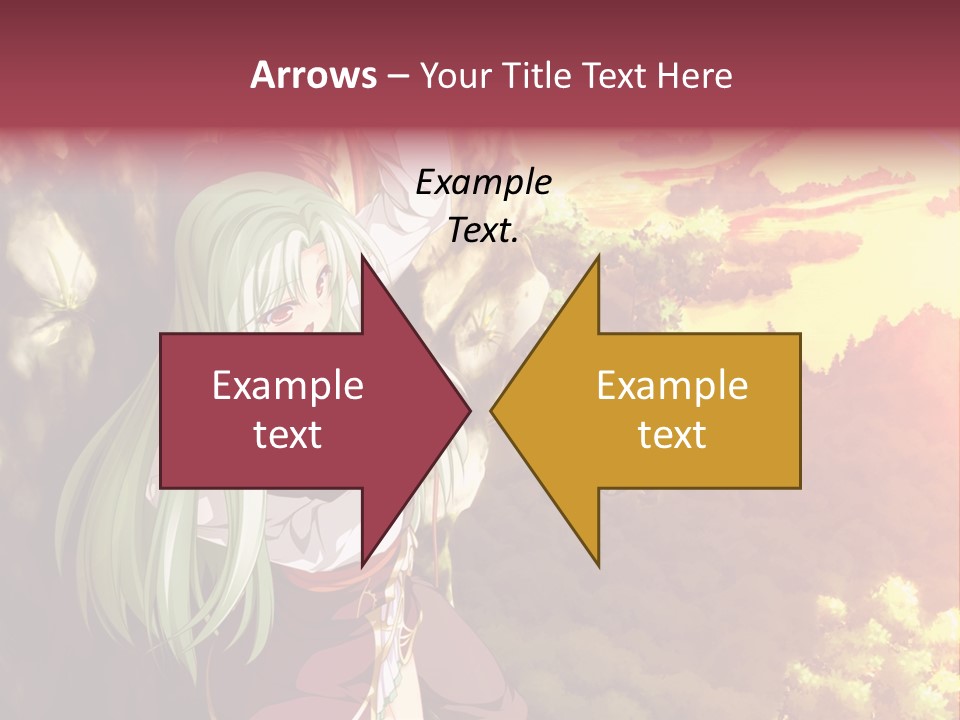 A Woman With Long Green Hair Standing In Front Of A Tree PowerPoint Template