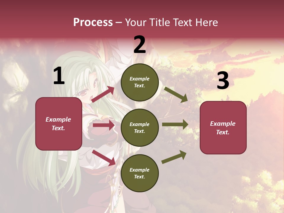 A Woman With Long Green Hair Standing In Front Of A Tree PowerPoint Template