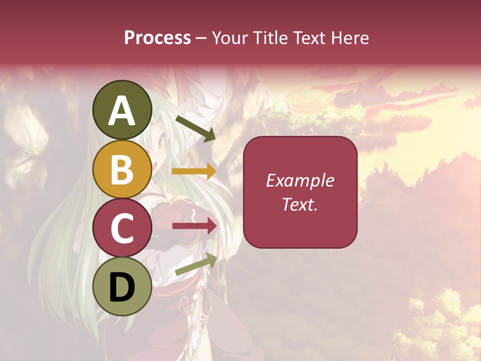 A Woman With Long Green Hair Standing In Front Of A Tree PowerPoint Template