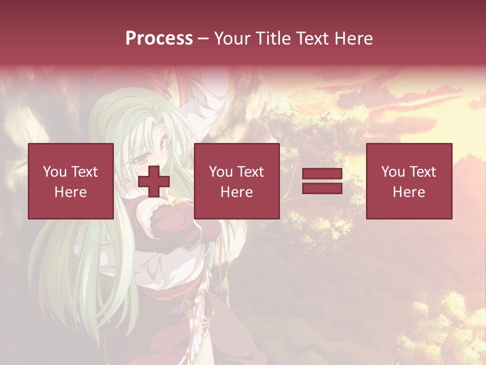 A Woman With Long Green Hair Standing In Front Of A Tree PowerPoint Template