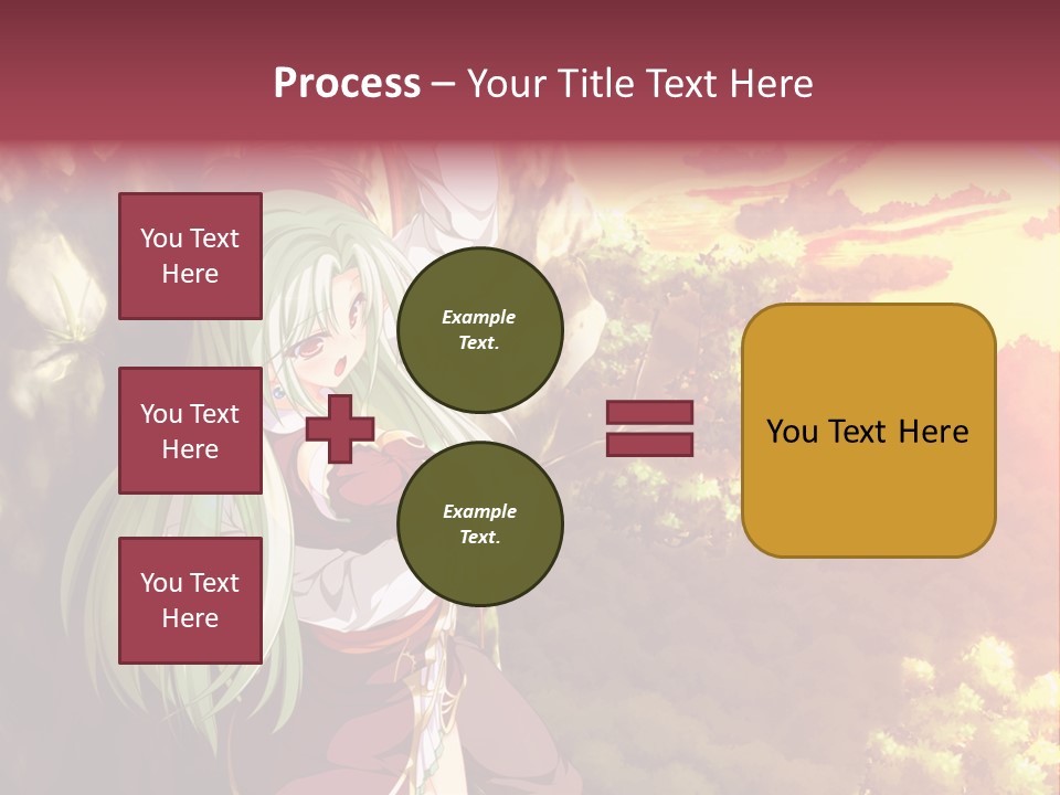 A Woman With Long Green Hair Standing In Front Of A Tree PowerPoint Template
