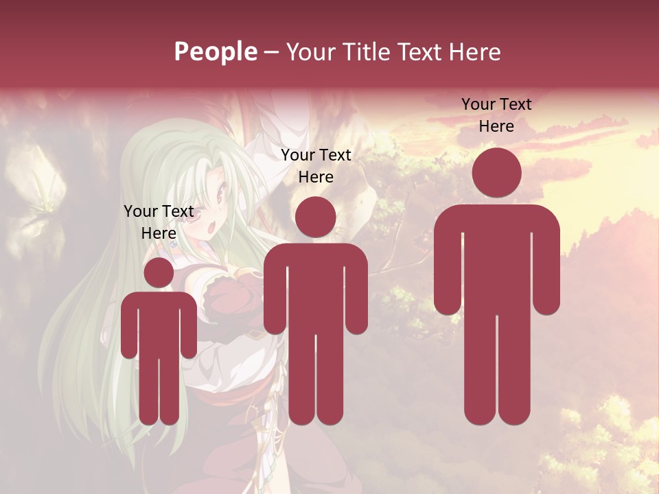 A Woman With Long Green Hair Standing In Front Of A Tree PowerPoint Template