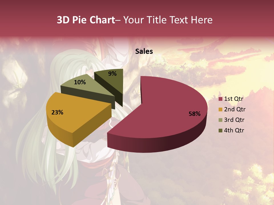 A Woman With Long Green Hair Standing In Front Of A Tree PowerPoint Template