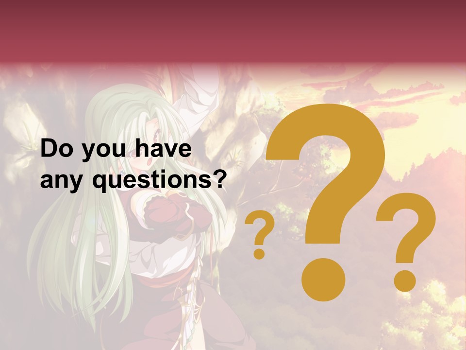 A Woman With Long Green Hair Standing In Front Of A Tree PowerPoint Template