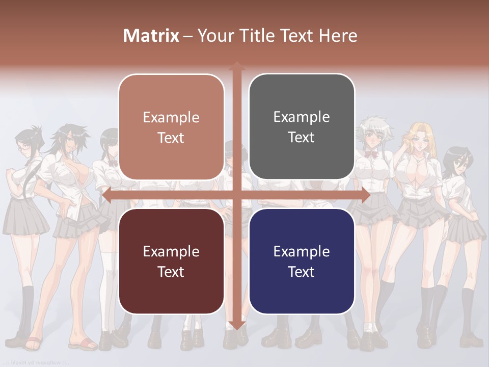 A Group Of Anime Girls Standing Next To Each Other PowerPoint Template