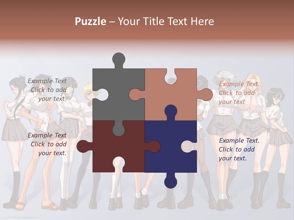 A Group Of Anime Girls Standing Next To Each Other PowerPoint Template