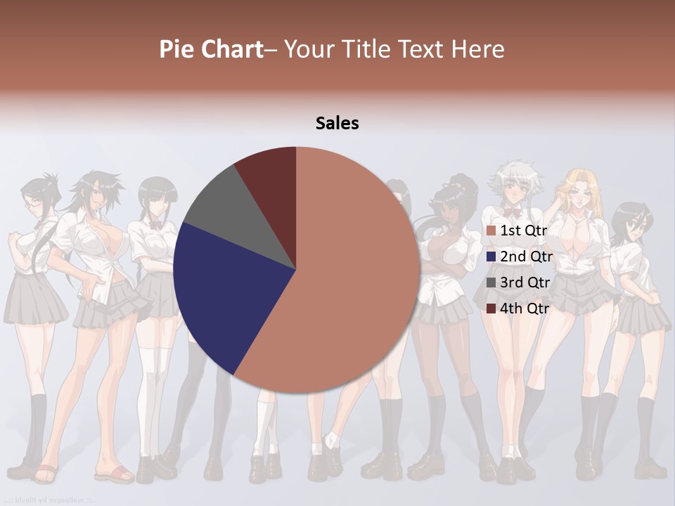 A Group Of Anime Girls Standing Next To Each Other PowerPoint Template