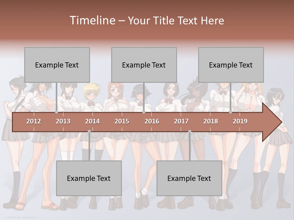 A Group Of Anime Girls Standing Next To Each Other PowerPoint Template