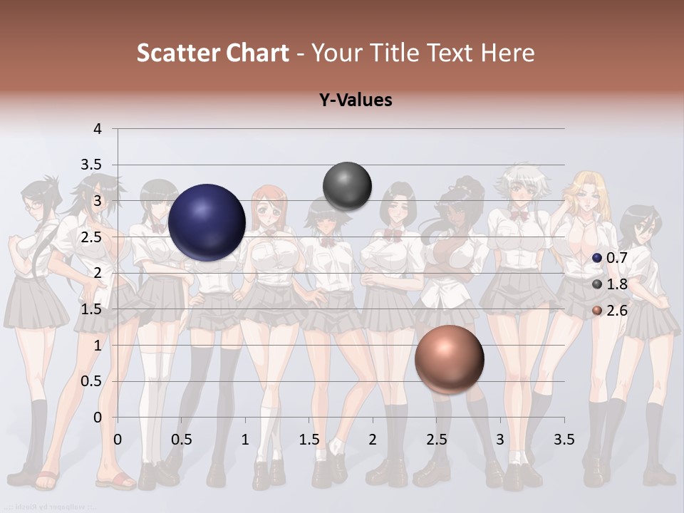 A Group Of Anime Girls Standing Next To Each Other PowerPoint Template