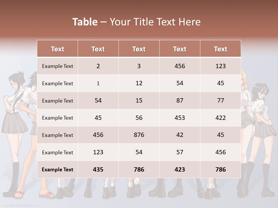 A Group Of Anime Girls Standing Next To Each Other PowerPoint Template