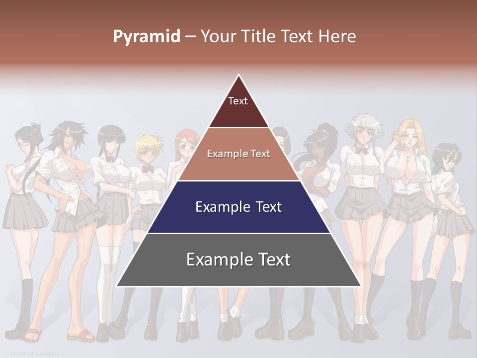A Group Of Anime Girls Standing Next To Each Other PowerPoint Template
