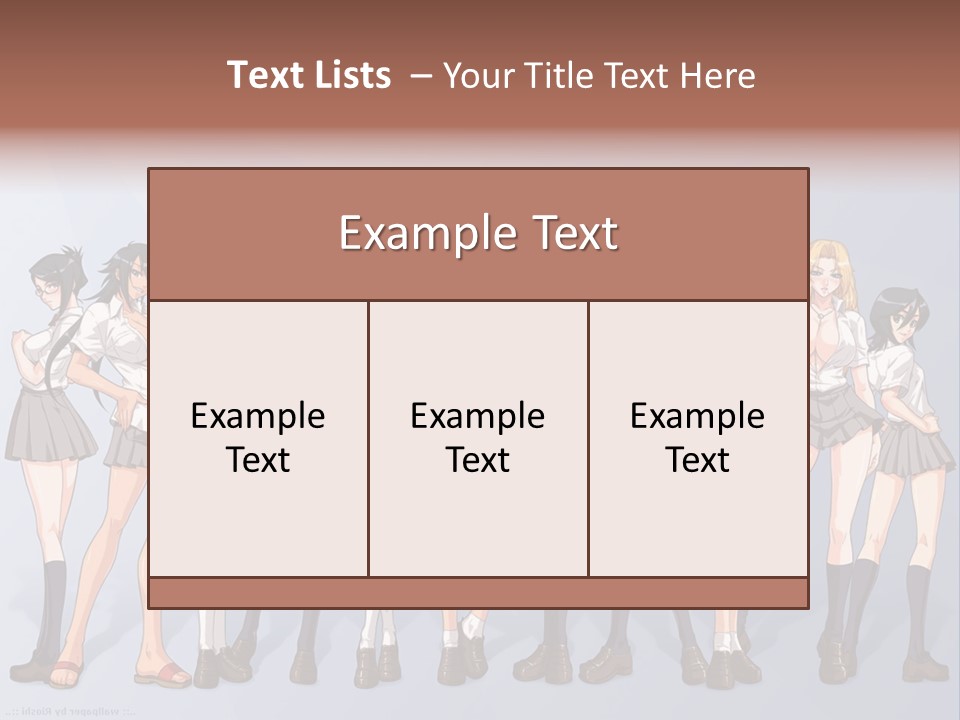A Group Of Anime Girls Standing Next To Each Other PowerPoint Template