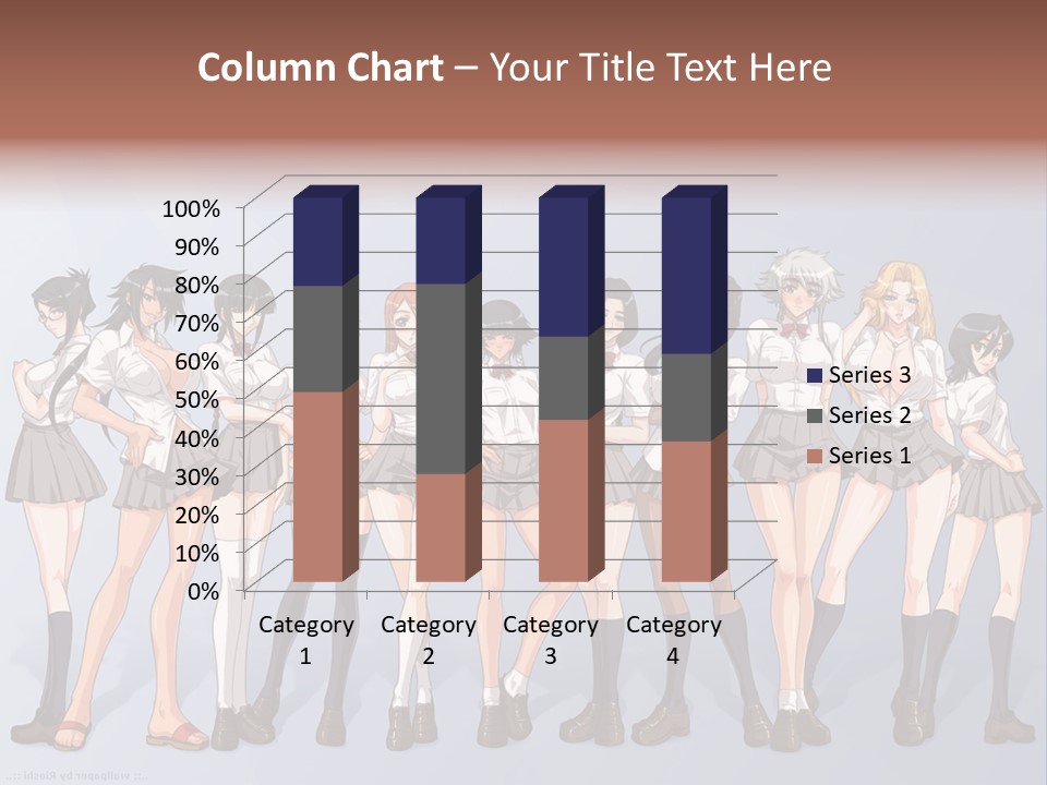 A Group Of Anime Girls Standing Next To Each Other PowerPoint Template
