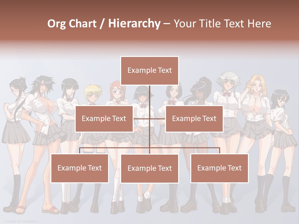 A Group Of Anime Girls Standing Next To Each Other PowerPoint Template