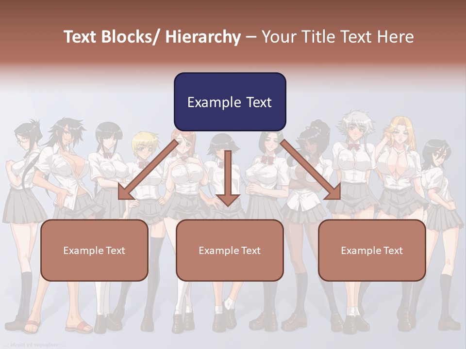 A Group Of Anime Girls Standing Next To Each Other PowerPoint Template