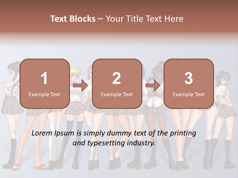 A Group Of Anime Girls Standing Next To Each Other PowerPoint Template