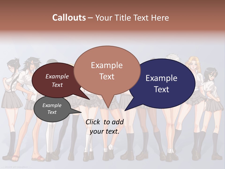 A Group Of Anime Girls Standing Next To Each Other PowerPoint Template