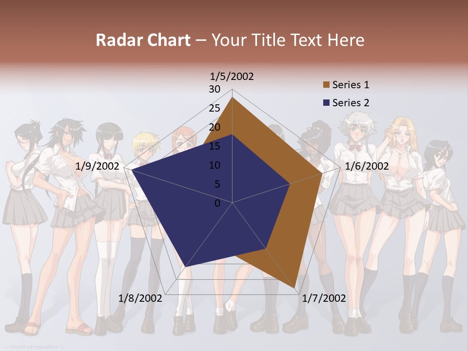 A Group Of Anime Girls Standing Next To Each Other PowerPoint Template