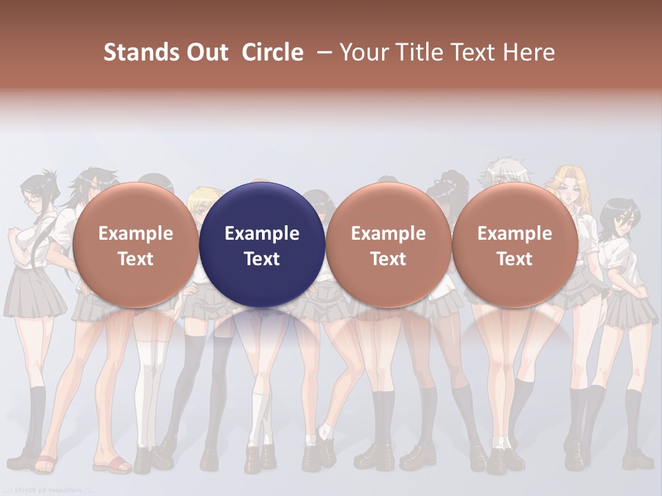 A Group Of Anime Girls Standing Next To Each Other PowerPoint Template