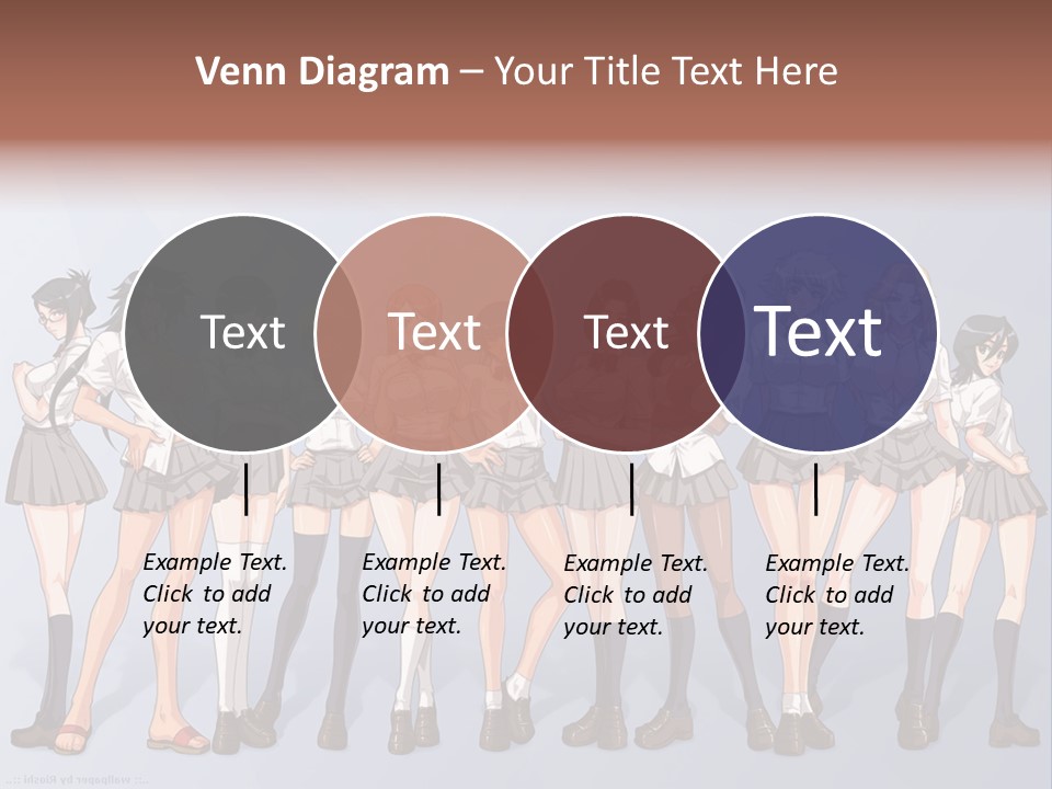 A Group Of Anime Girls Standing Next To Each Other PowerPoint Template