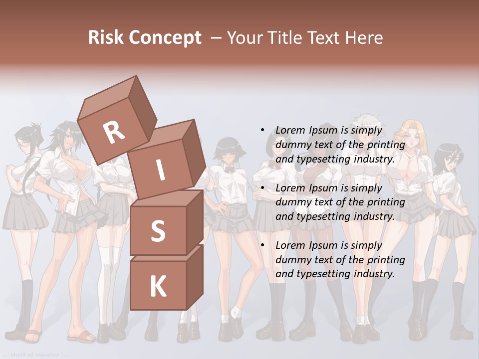 A Group Of Anime Girls Standing Next To Each Other PowerPoint Template