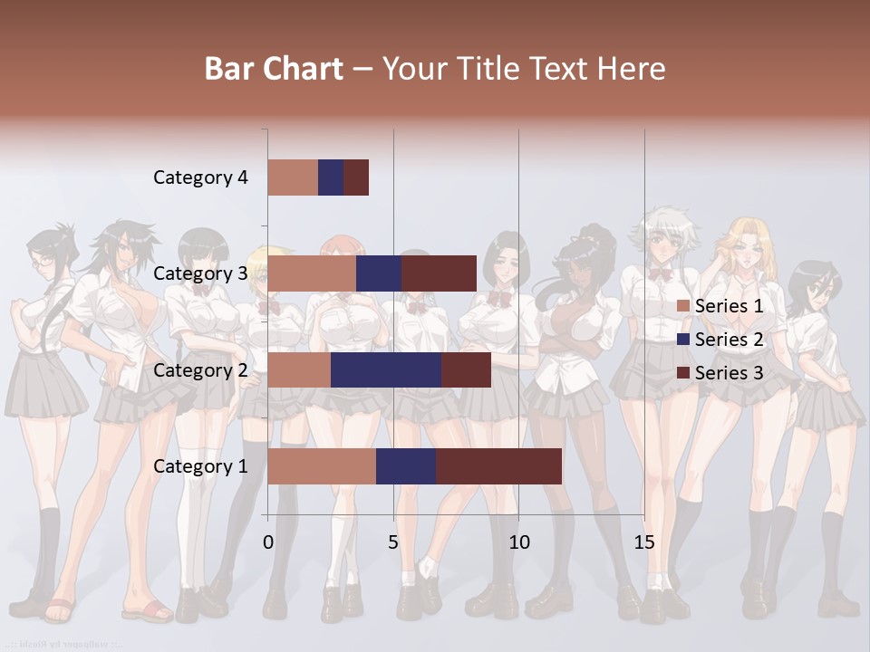 A Group Of Anime Girls Standing Next To Each Other PowerPoint Template