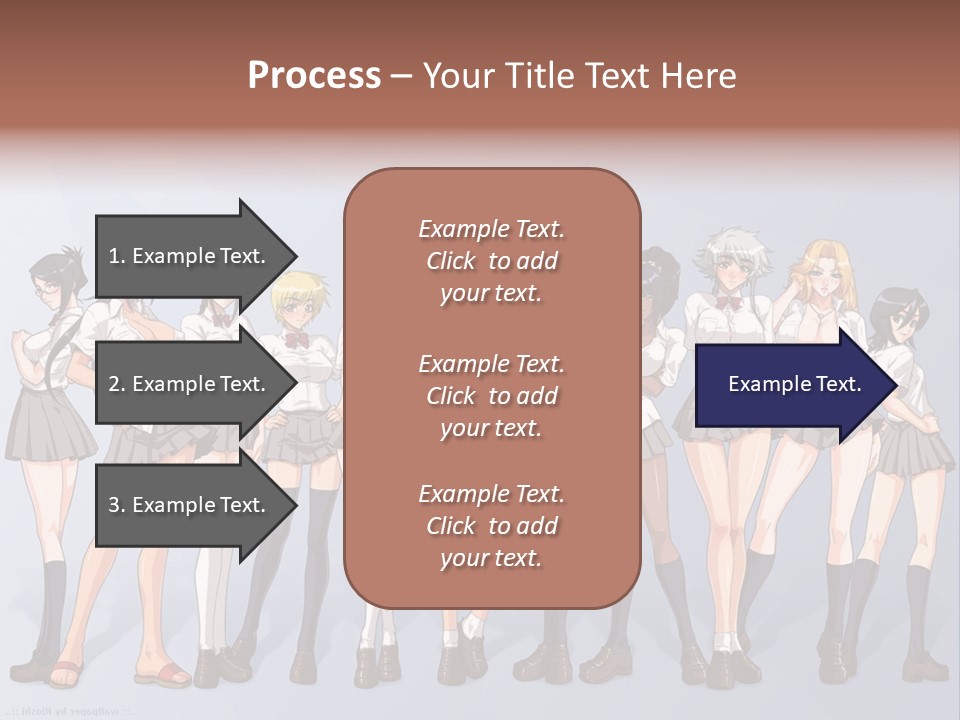 A Group Of Anime Girls Standing Next To Each Other PowerPoint Template
